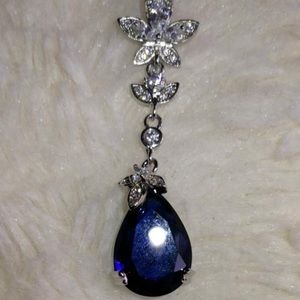 Dark Cerulean Floral Princess Necklace